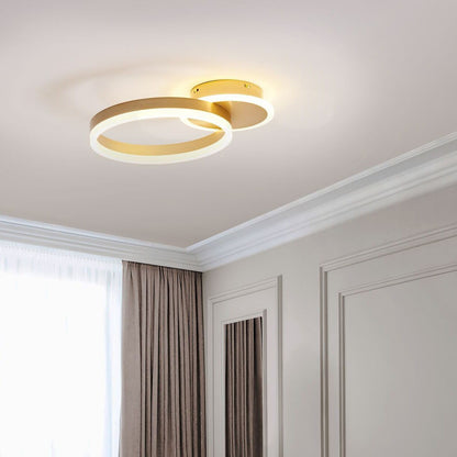 Lighting LED Ring Ceiling Lamp Gold Aluminum Minimalist Circle Ring With Round Base