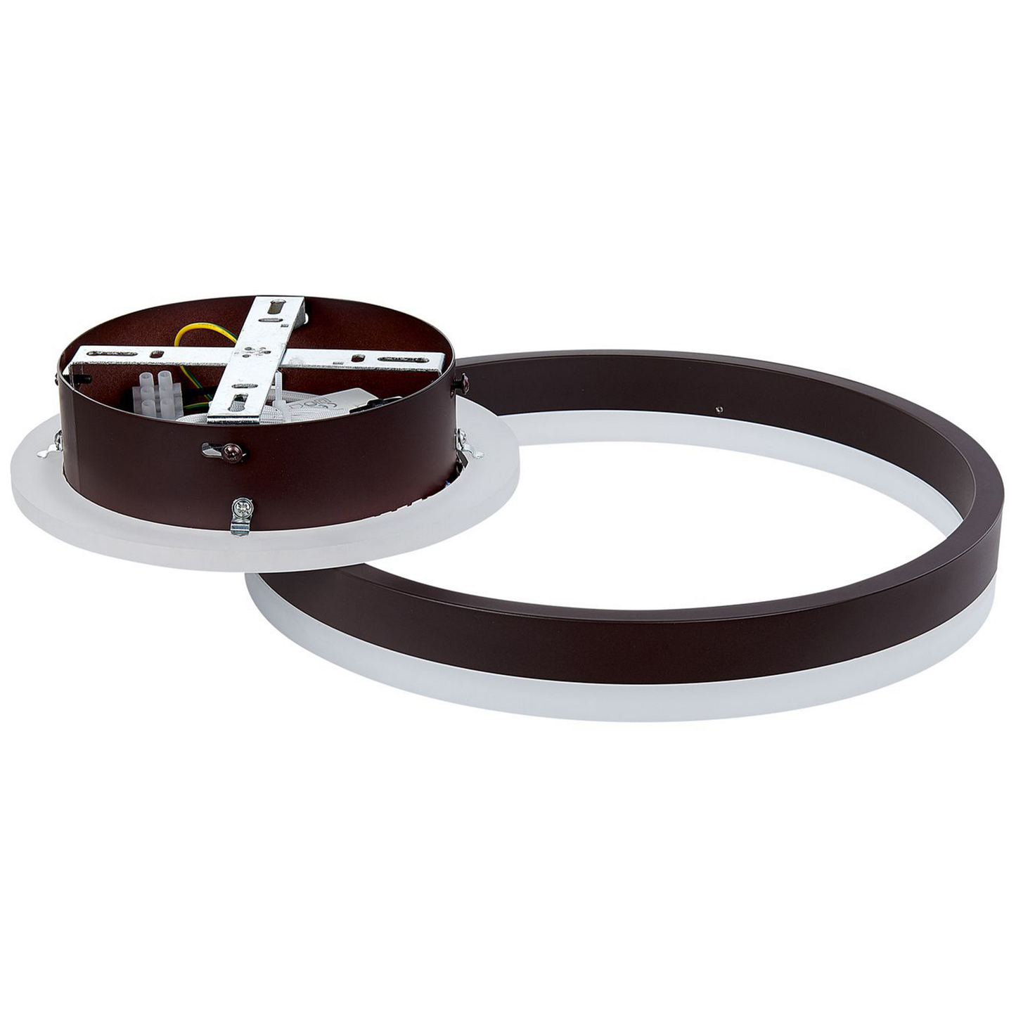 LED Ring Lamp Dark Brown Aluminum Ceiling Light