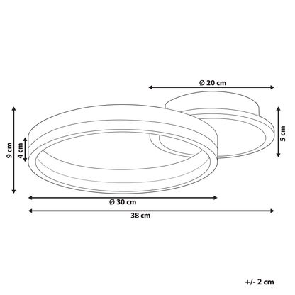 LED Ring Lamp Dark Brown Aluminum Ceiling Light