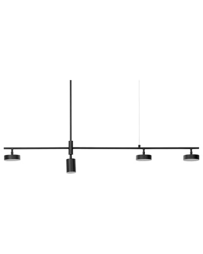 Black Metal 4-Light Track LED Hanging Lamp for Kitchen