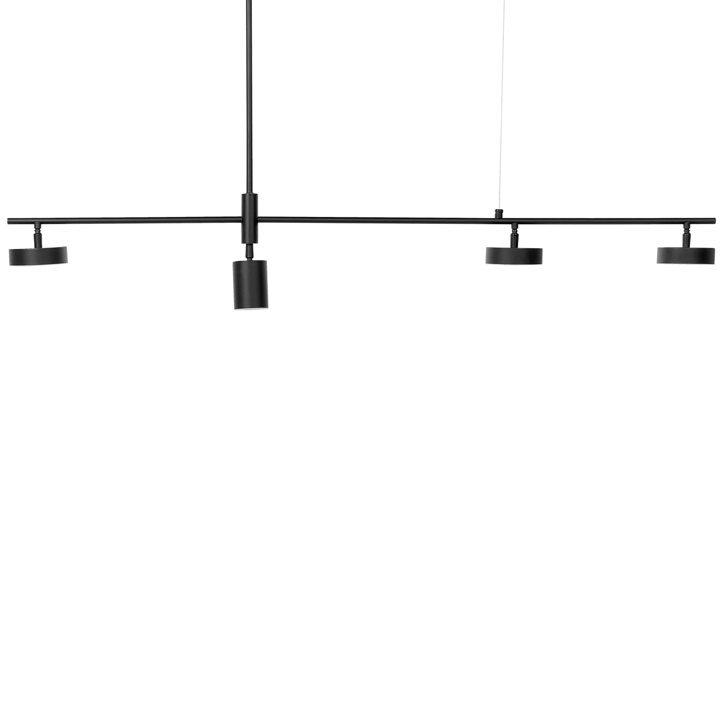 Black Metal 4-Light Track LED Hanging Lamp for Kitchen