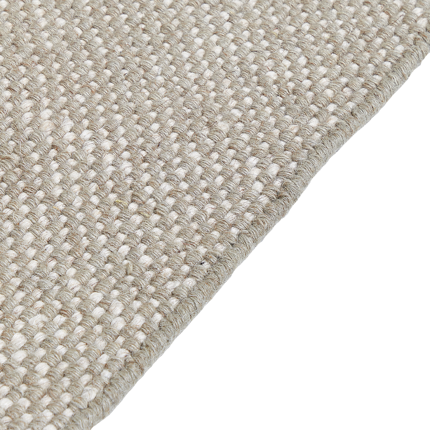 Home Grey Wool Cotton Rug 80 X 150cm Hand Woven Flat Weave With Tassels Premium