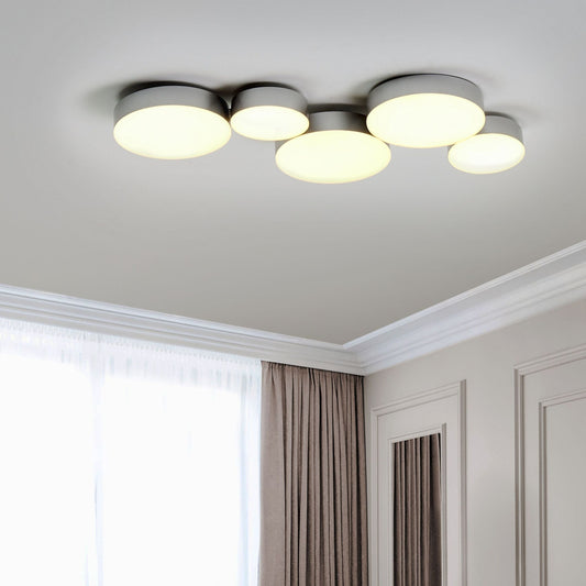 Five Round Integrated LED Ceiling Lamp Black