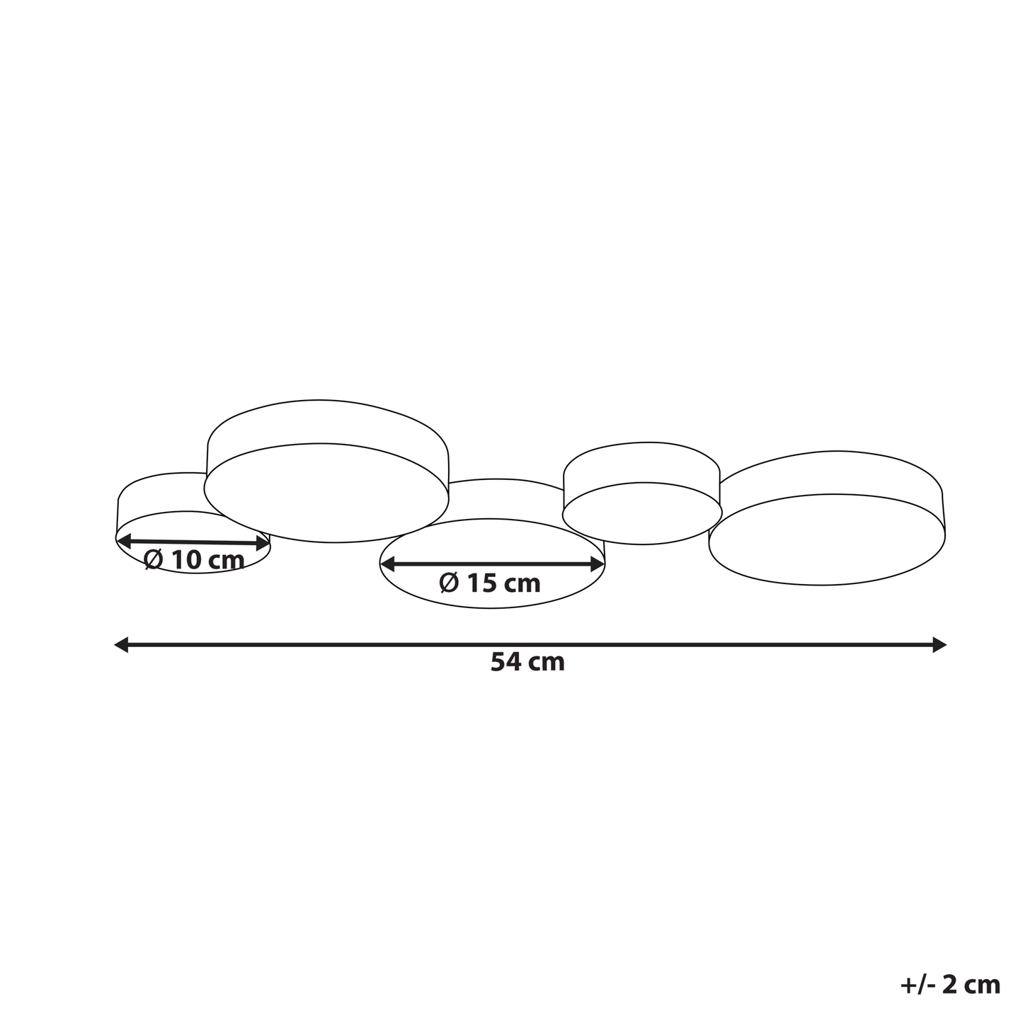 Five Round Integrated LED Ceiling Lamp Black