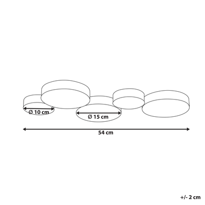 Five Round Integrated LED Ceiling Lamp Black