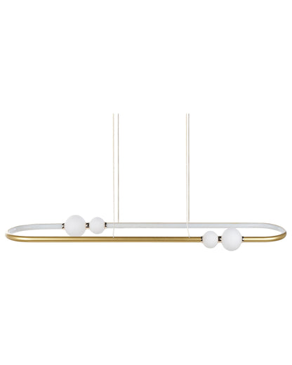 Lighting Gold Pendant Lamp With Integrated LED Oval Shape