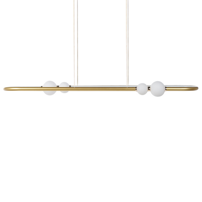 Lighting Gold Pendant Lamp With Integrated LED Oval Shape