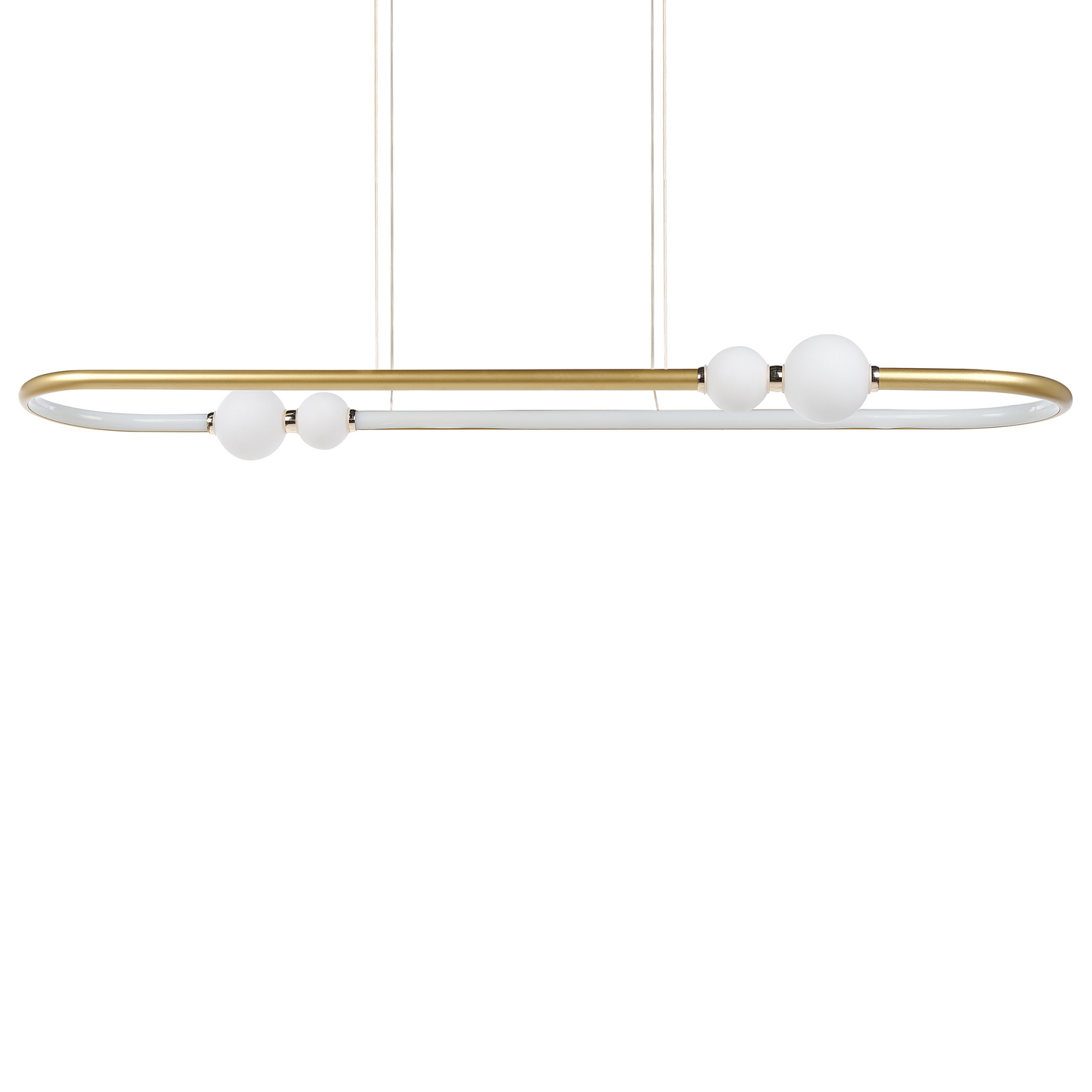 Lighting Gold Pendant Lamp With Integrated LED Oval Shape