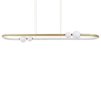 Lighting Gold Pendant Lamp With Integrated LED Oval Shape