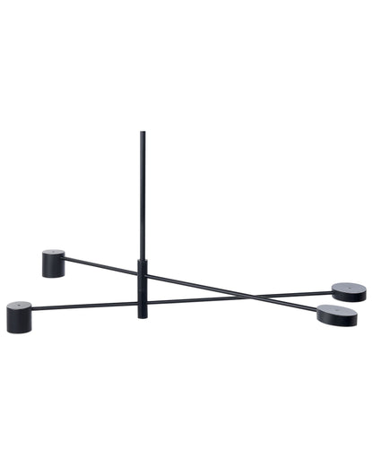 Pendant Lamp 4 Lights Black Metal Frame Minimalist Modern Living Room Bedroom