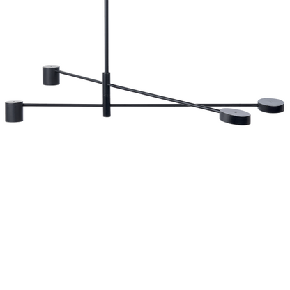 Pendant Lamp 4 Lights Black Metal Frame Minimalist Modern Living Room Bedroom