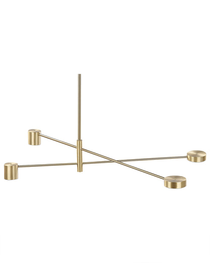 Four Light Pendant Lamp With Gold Metal Frame Minimalist Modern Ceiling Light