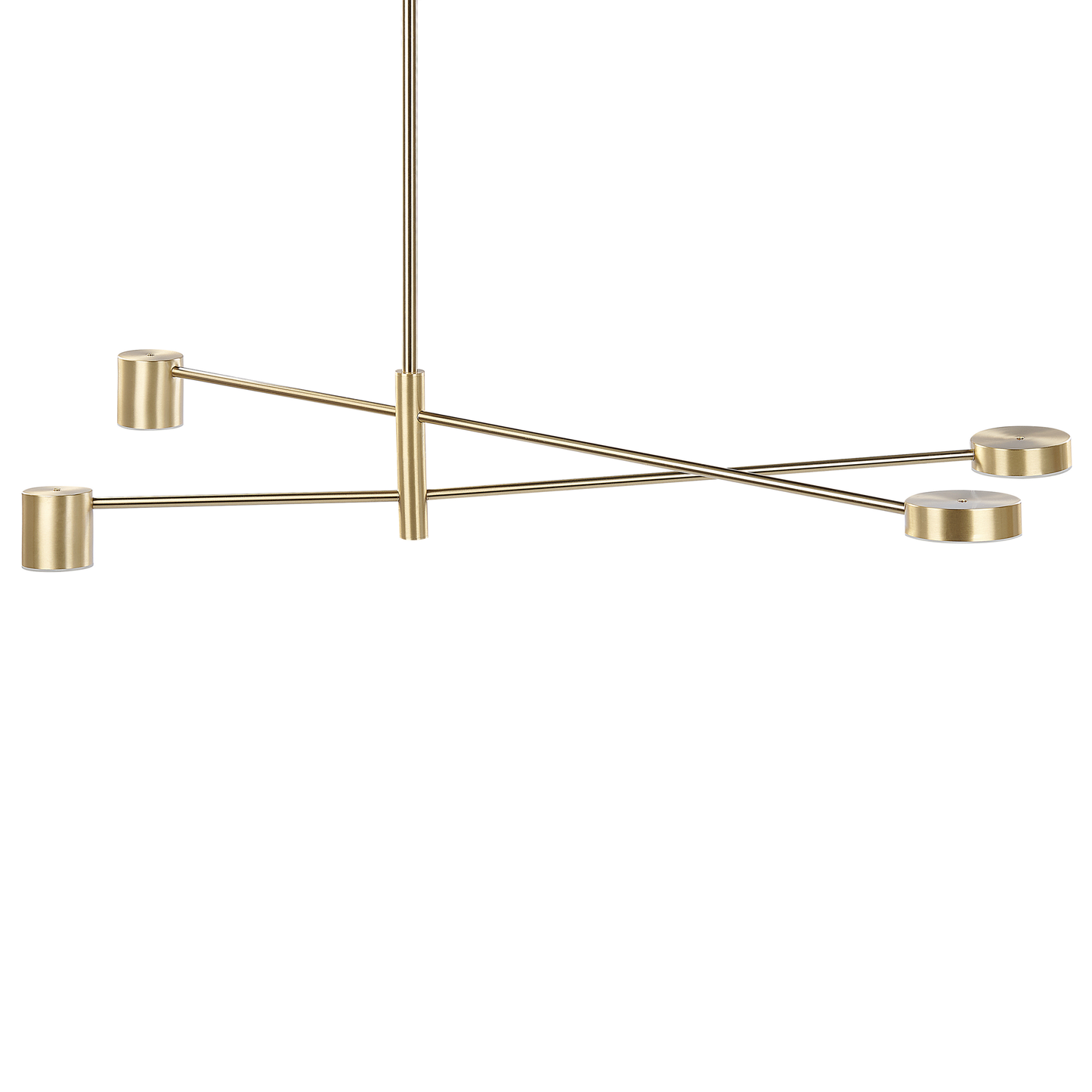 Four Light Pendant Lamp With Gold Metal Frame Minimalist Modern Ceiling Light