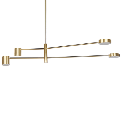 Four Light Pendant Lamp With Gold Metal Frame Minimalist Modern Ceiling Light