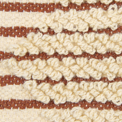 Handwoven Wall Hanging Red Beige With Sequins Tassels Geometric Pattern Boho Decor