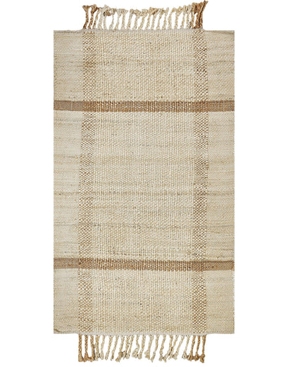 Handwoven Natural Jute Area Rug Beige 80 x 150 Tassels