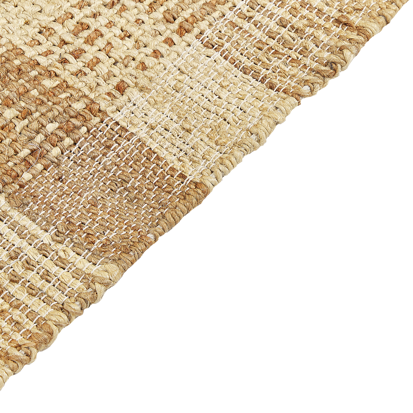 Jute Area Rug Beige 140 x 200 Tassels Geometric