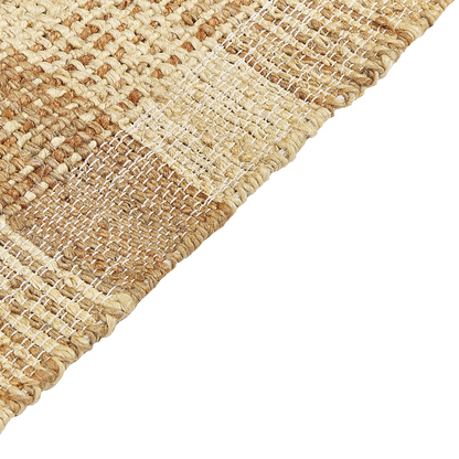Boho Jute Area Rug 80 x 150cm Beige With Tassels Handwoven For Living Room And Bedroom Decor