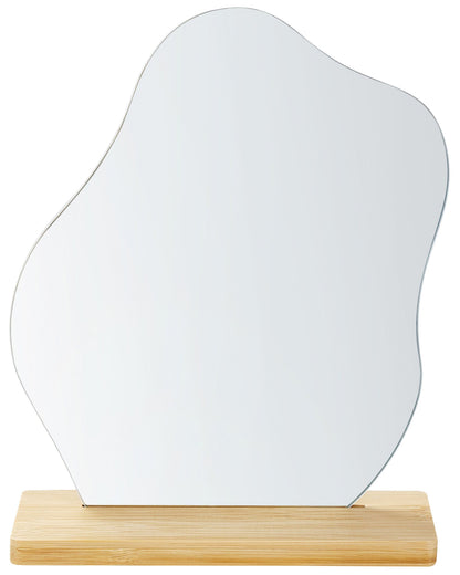 Luna Home Irregular Shape Standing Mirror Bamboo Wood 22 x 19cm