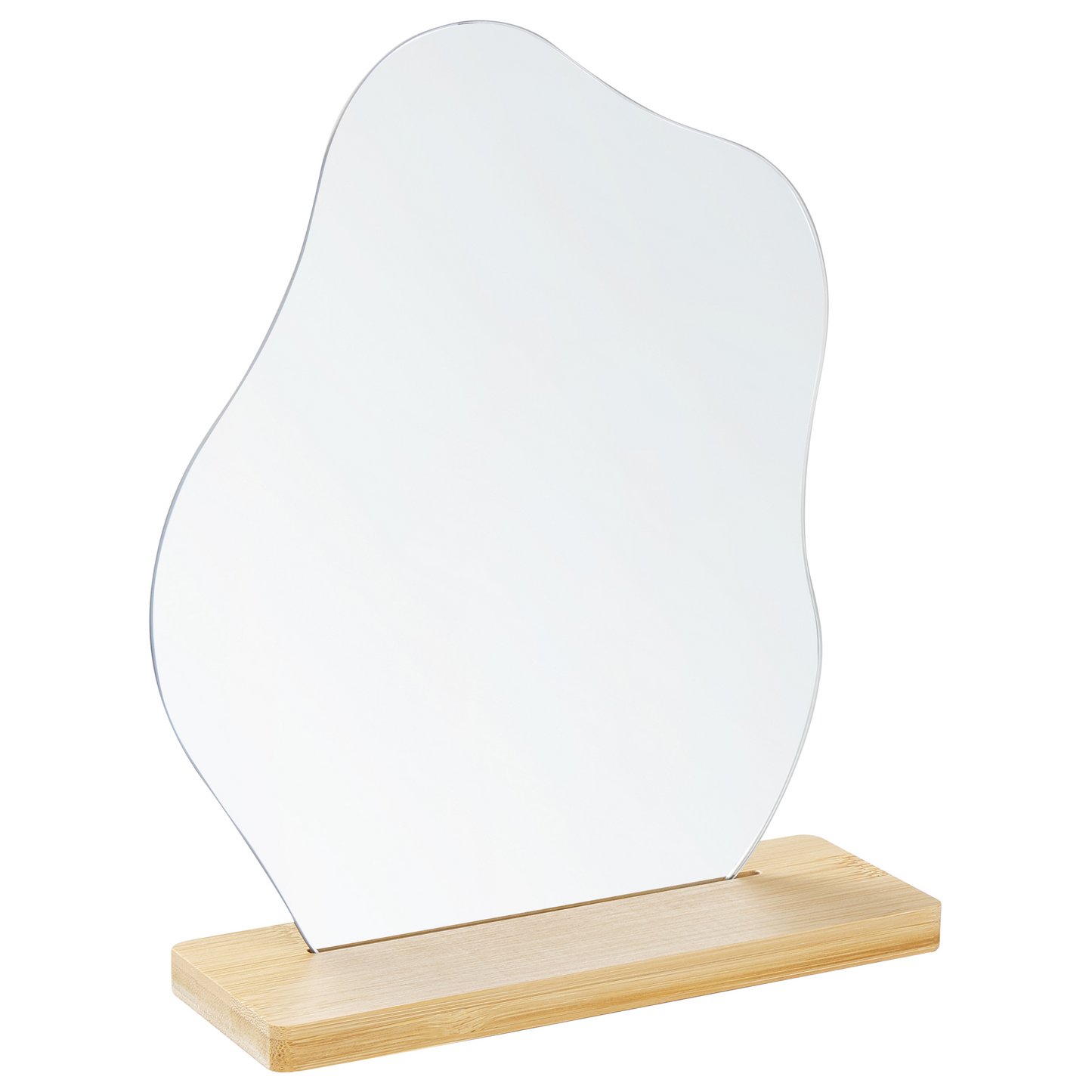 Luna Home Irregular Shape Standing Mirror Bamboo Wood 22 x 19cm
