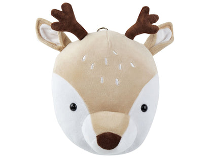 Plush Deer Head Wall Decor Beige Cotton For Kids Room Cute Animal Wall Accent