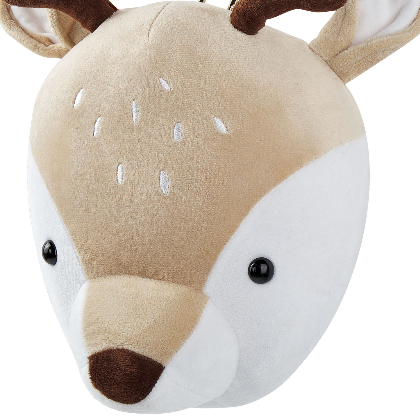 Plush Deer Head Wall Decor Beige Cotton For Kids Room Cute Animal Wall Accent
