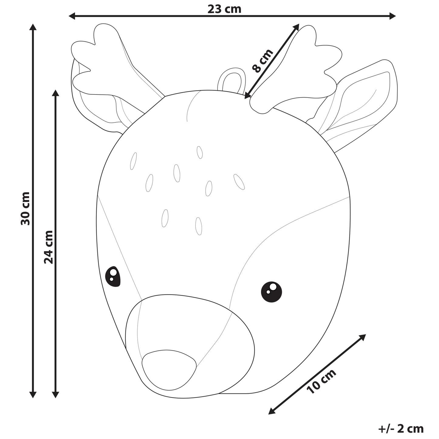 Plush Deer Head Wall Decor Beige Cotton For Kids Room Cute Animal Wall Accent