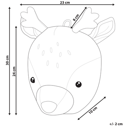 Plush Deer Head Wall Decor Beige Cotton For Kids Room Cute Animal Wall Accent