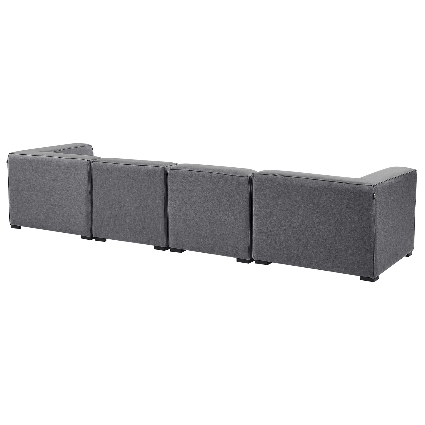 Garden Sofa Set 4 Seater with Ottoman Grey Fabric
