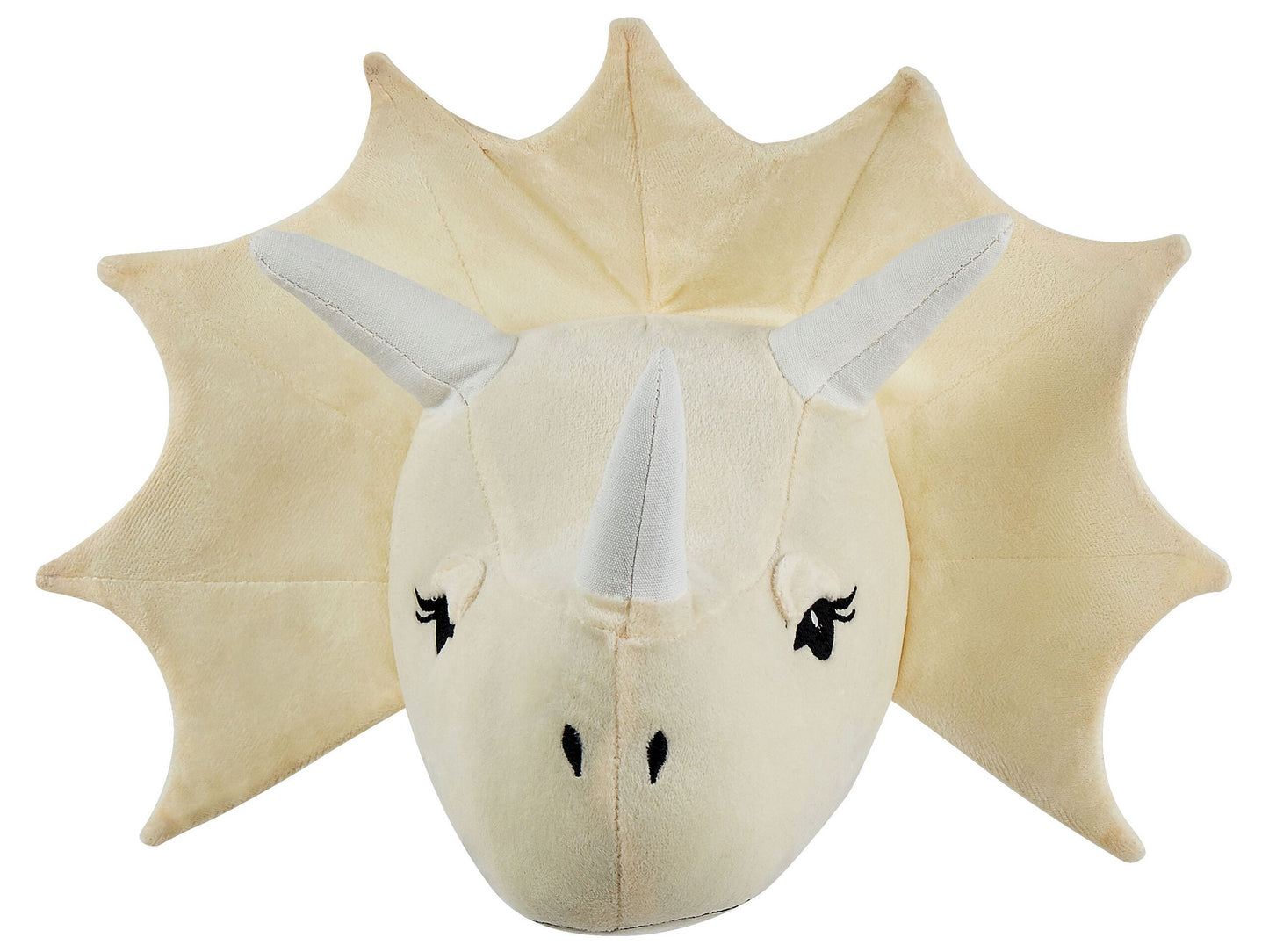Cozy Nest Plush Dinosaur Head Wall Decor Beige Cotton Kids Room