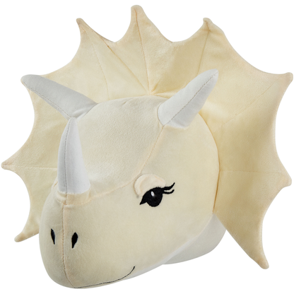 Cozy Nest Plush Dinosaur Head Wall Decor Beige Cotton Kids Room