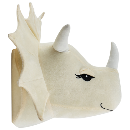 Cozy Nest Plush Dinosaur Head Wall Decor Beige Cotton Kids Room