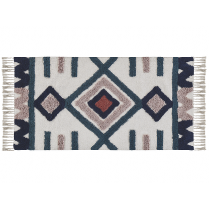 Scandi Area Rug Tufted Multicolor Cotton 80 x 150 Handwoven