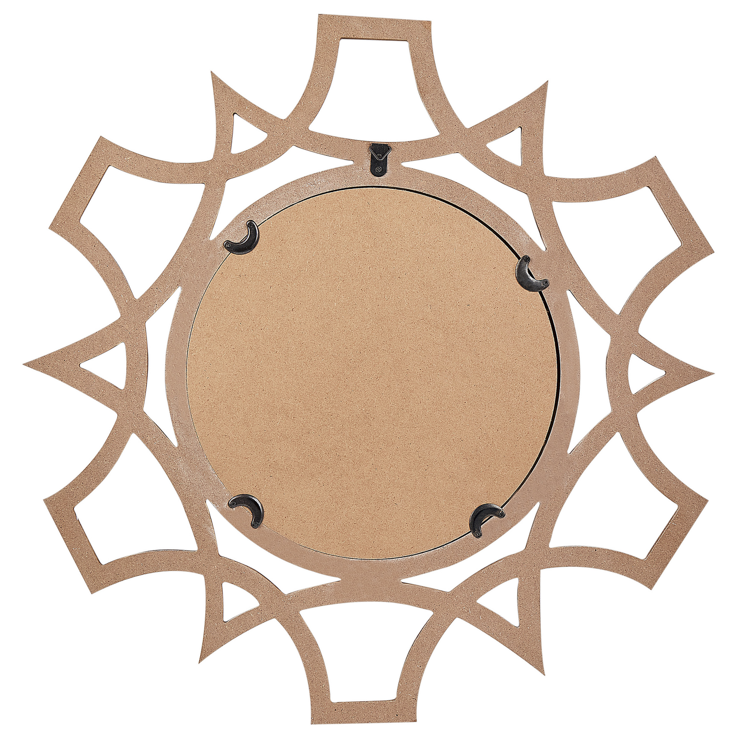 NordicNest Round Wall Mirror 60cm Openwork Distressed Light Fir Wood