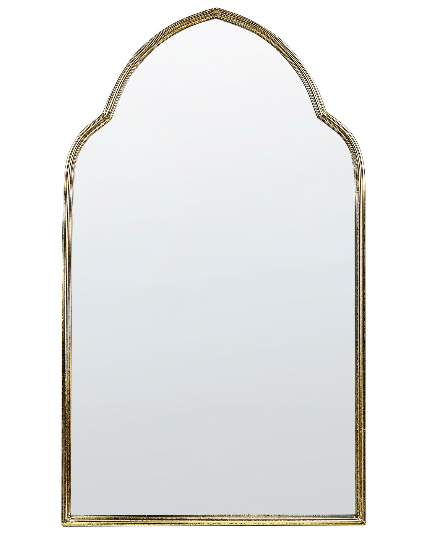 Wall Mirror Gold Metal Frame 58 x 104cm Handmade Decorative Accent Piece
