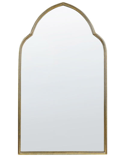 Wall Mirror Gold Metal Frame 58 x 104cm Handmade Decorative Accent Piece