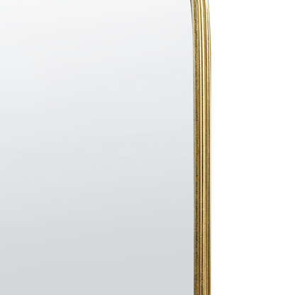 Wall Mirror Gold Metal Frame 58 x 104cm Handmade Decorative Accent Piece