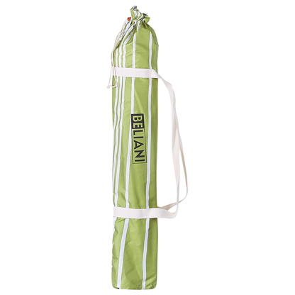 Beech Wood Garden Parasol Green White 150cm Tilting Round