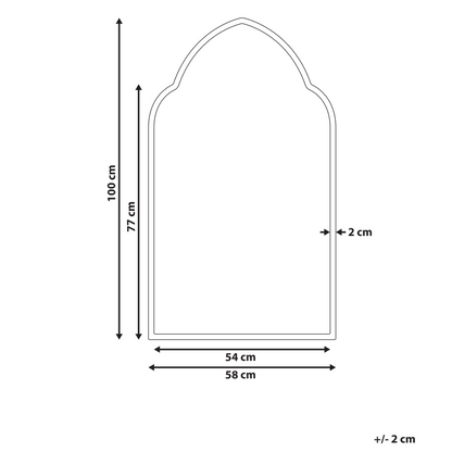 Wall Mirror Gold Metal Frame 58 x 104cm Handmade Decorative Accent Piece