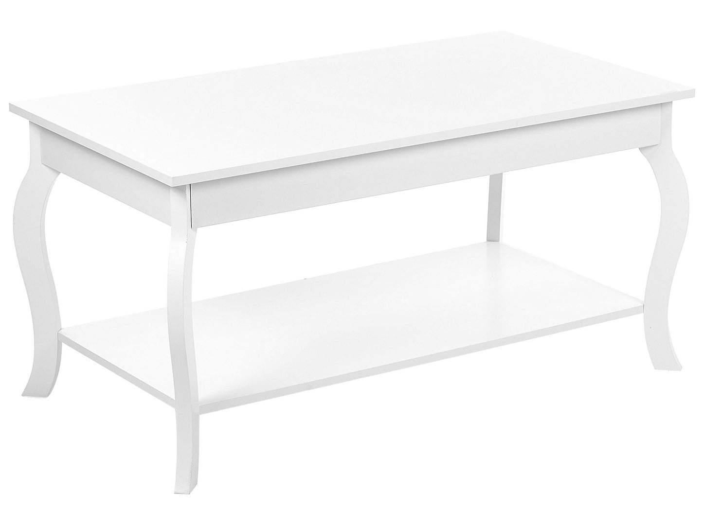 NovaHome White Coffee Table 101x55cm With Shelf Classic Design