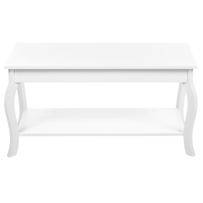 NovaHome White Coffee Table 101x55cm With Shelf Classic Design