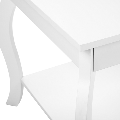 NovaHome White Coffee Table 101x55cm With Shelf Classic Design