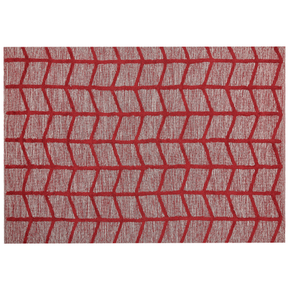 Red Cotton Area Rug 160 x 230 Hand Tufted Geometric Boho