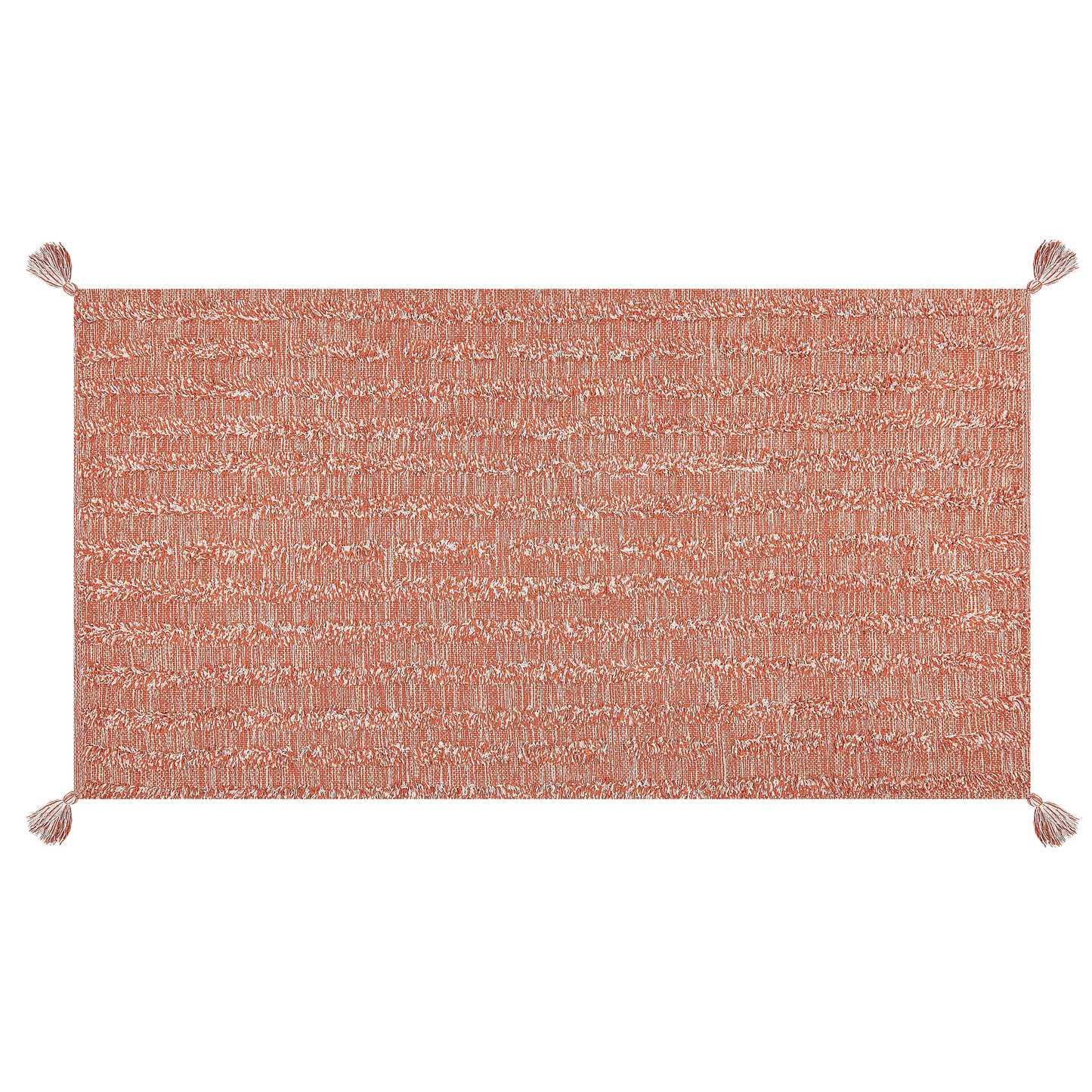 Boho Cotton Area Rug Orange 80 x 150 Hand Tufted