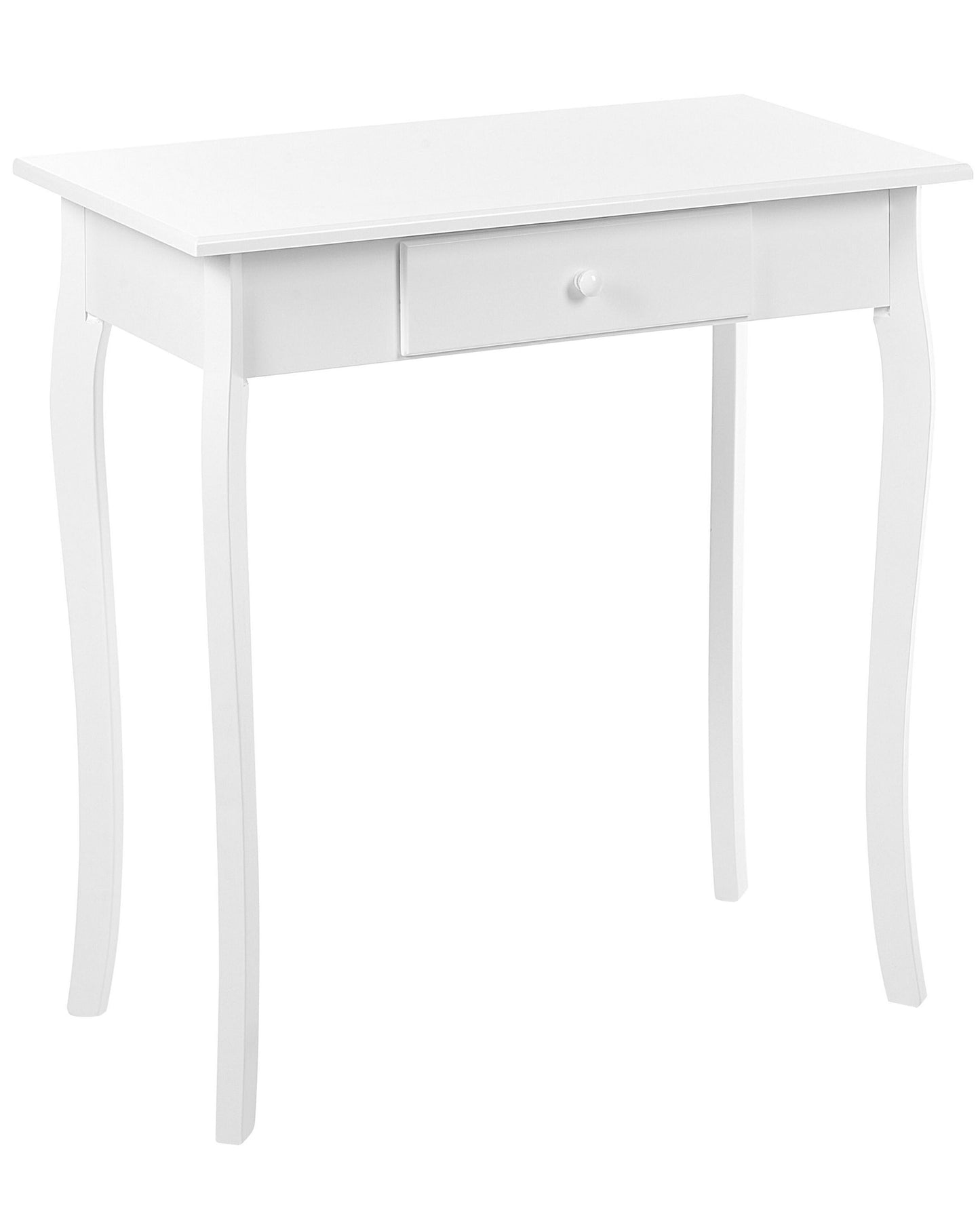 Provence Home Console Table White MDF With Drawer Wooden Legs 75x40