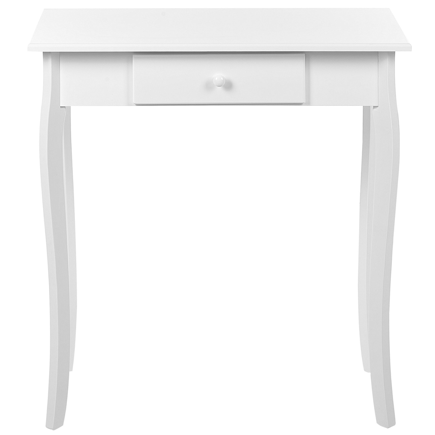 Provence Home Console Table White MDF With Drawer Wooden Legs 75x40