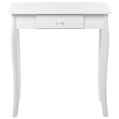 Provence Home Console Table White MDF With Drawer Wooden Legs 75x40