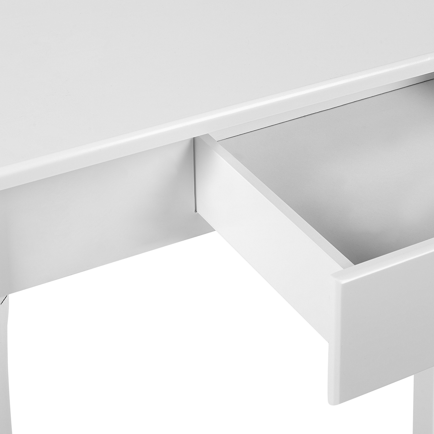 Provence Home Console Table White MDF With Drawer Wooden Legs 75x40