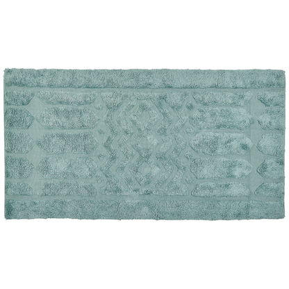 Mint Cotton Area Rug Hand Tufted Geometric Shaggy 80 x 150cm