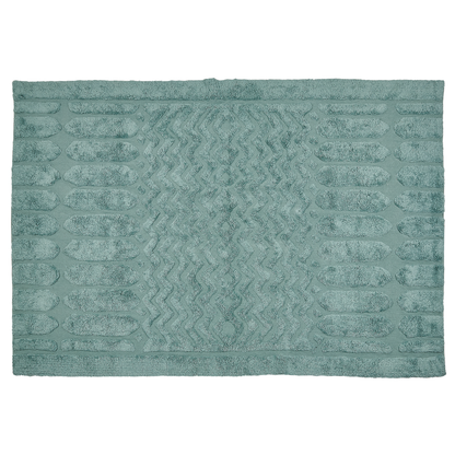 Mint Cotton Area Rug 140 x 200 Hand Tufted Shaggy Geometric
